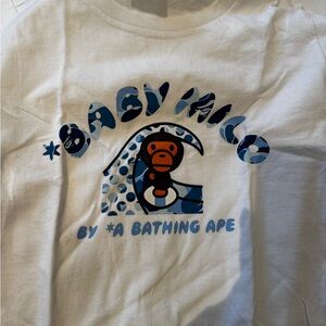 Bape White and Blue Graphic Tee
